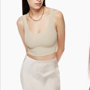 Aritzia Babaton Sculpt Knit Squareneck Cropped Tank